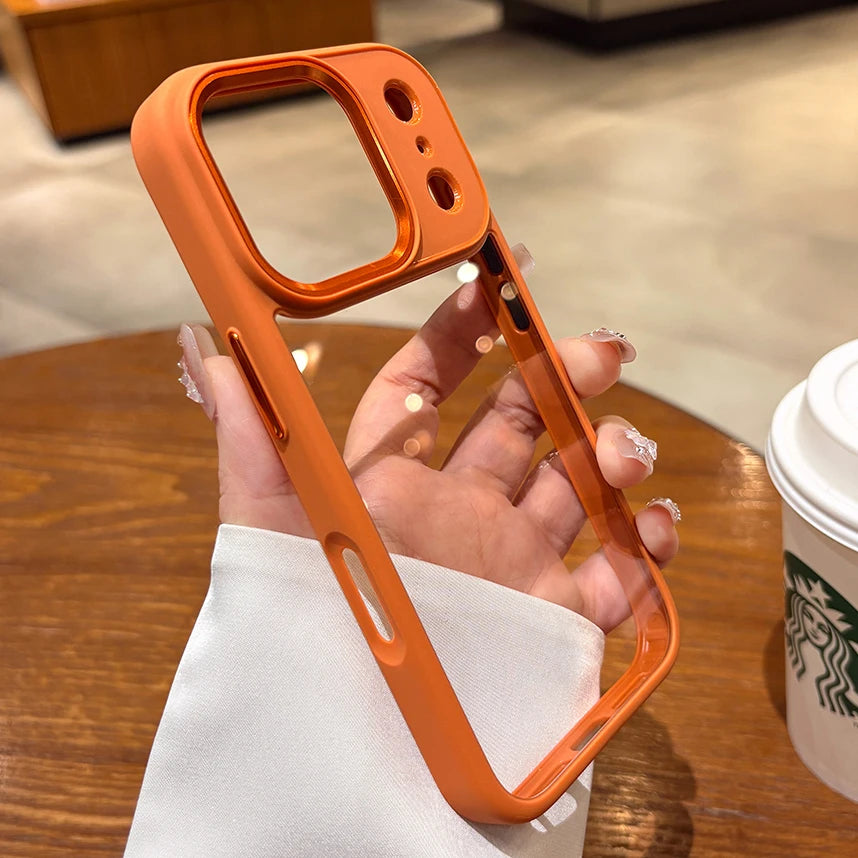 New Luxury Transparent Phone Case for iPhone 17 16 15 14 13 Pro Max Plus 17Pro Acrylic PC Hard Shockproof Cover for iPhone 17Air