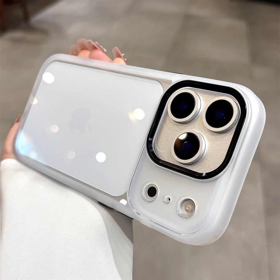 New Luxury Transparent Phone Case for iPhone 17 16 15 14 13 Pro Max Plus 17Pro Acrylic PC Hard Shockproof Cover for iPhone 17Air