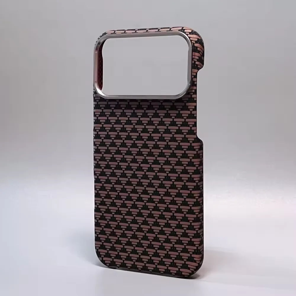 Luxury Carbon Fiber Texture Magnetic Phone Case for IPhone 17 14 15 16 Pro Max 17Po 17Air Alloy Lens Ultra Thin Hard PC Cover