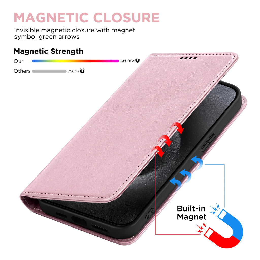 PU Leather Wallet Phone Case For iPhone 16E 16 Pro Max  15 Plus 14 13 12 Flip Cover Protective Magnetic With Picture Frame