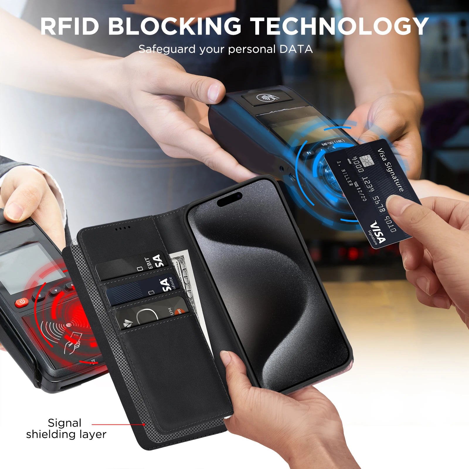 PU Leather Wallet Phone Case For iPhone 16E 16 Pro Max  15 Plus 14 13 12 Flip Cover Protective Magnetic With Picture Frame