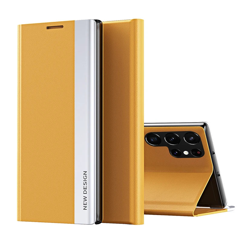 Funda For Samsung Galaxy S23 S22 S24 Ultra Case Leather Flip Plating Back Cover For Samsung S20 S21 FE Note 10 Plus 20 25 Ulltra