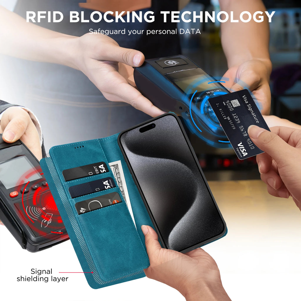 PU Leather Wallet Phone Case For iPhone 16E 16 Pro Max  15 Plus 14 13 12 Flip Cover Protective Magnetic With Picture Frame