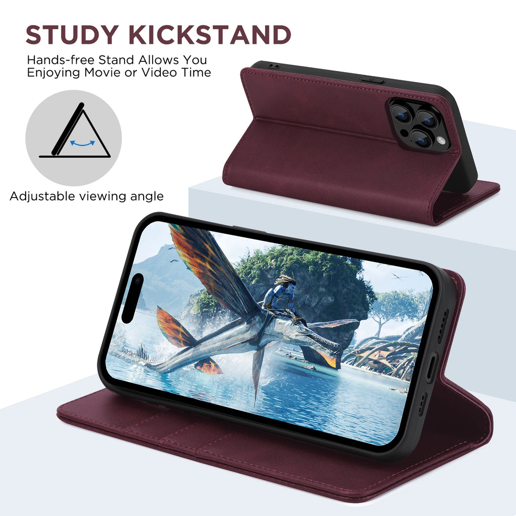 PU Leather Wallet Phone Case For iPhone 16E 16 Pro Max  15 Plus 14 13 12 Flip Cover Protective Magnetic With Picture Frame