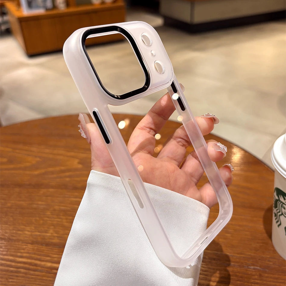 New Luxury Transparent Phone Case for iPhone 17 16 15 14 13 Pro Max Plus 17Pro Acrylic PC Hard Shockproof Cover for iPhone 17Air