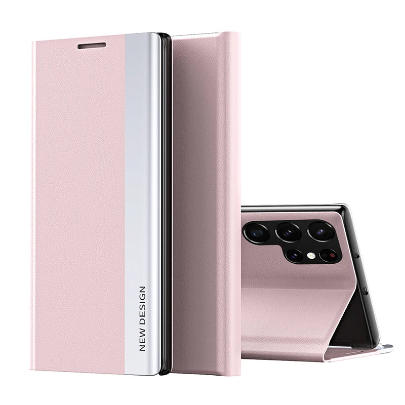 Funda For Samsung Galaxy S23 S22 S24 Ultra Case Leather Flip Plating Back Cover For Samsung S20 S21 FE Note 10 Plus 20 25 Ulltra