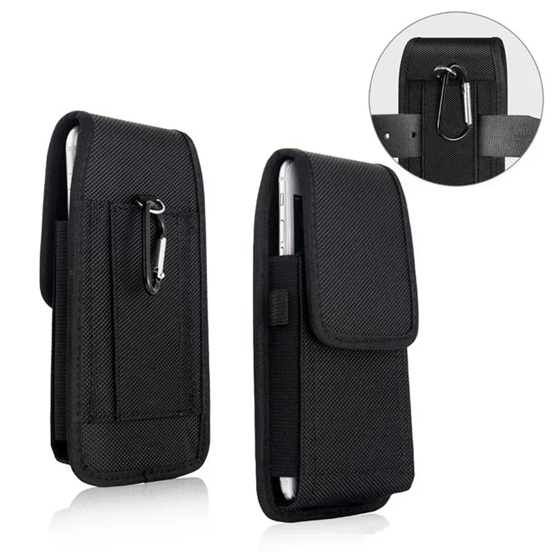Mobile Phone Pocket Men Women Small Nylon Cell Phone Holster Storage Waist Fanny Pack Purse With BeltLoop Bum Bag 4 Size