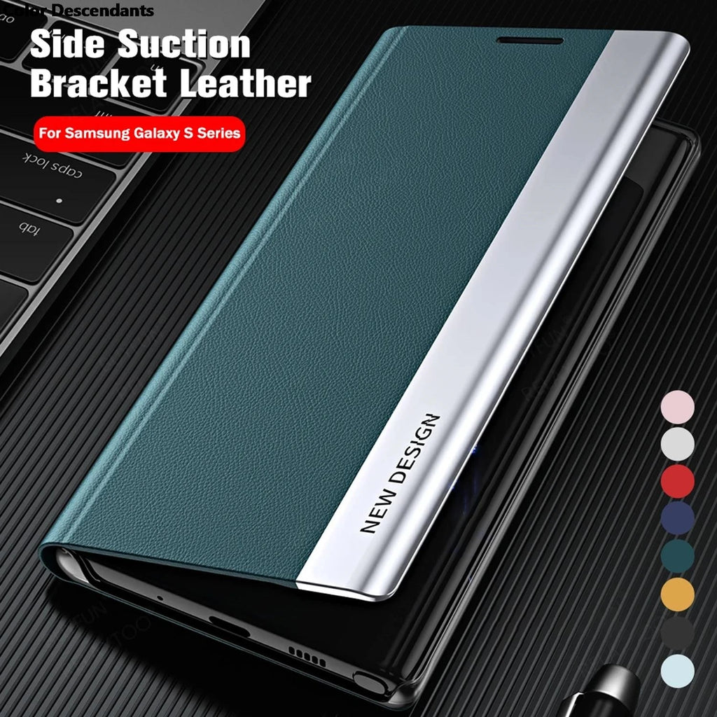 Funda For Samsung Galaxy S23 S22 S24 Ultra Case Leather Flip Plating Back Cover For Samsung S20 S21 FE Note 10 Plus 20 25 Ulltra