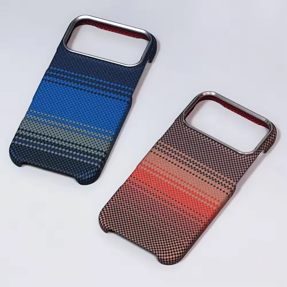 Luxury Carbon Fiber Texture Magnetic Phone Case for IPhone 17 14 15 16 Pro Max 17Po 17Air Alloy Lens Ultra Thin Hard PC Cover