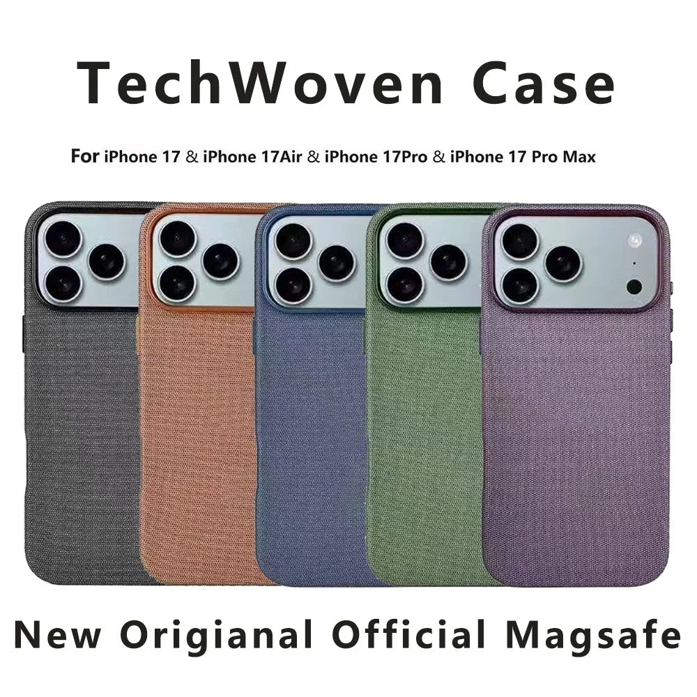 OP MagSafe Techwoven Magnetic Case for IPhone 17 Pro Max 17 Original Cases Wireless Charging Full Protect Cover with Packet Box